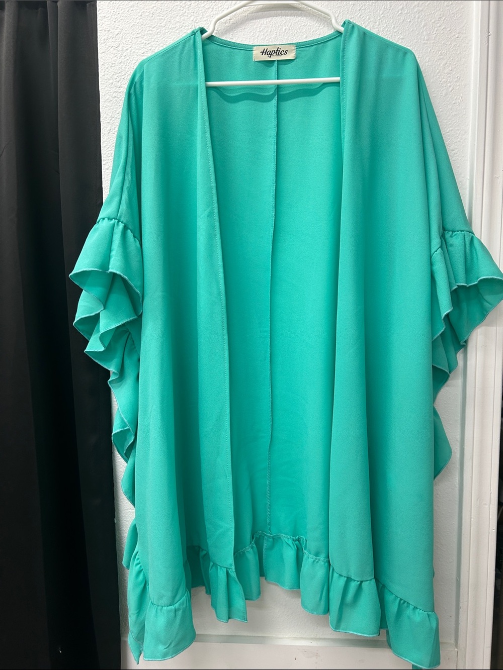 Haptics Teal Ruffle Swim Coverup